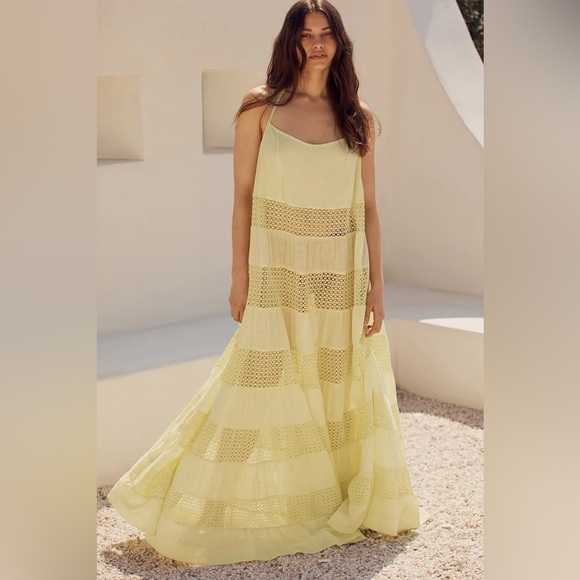 Anthropologie Sheer Lace Tiered Midi Dress - Picture 5 of 5